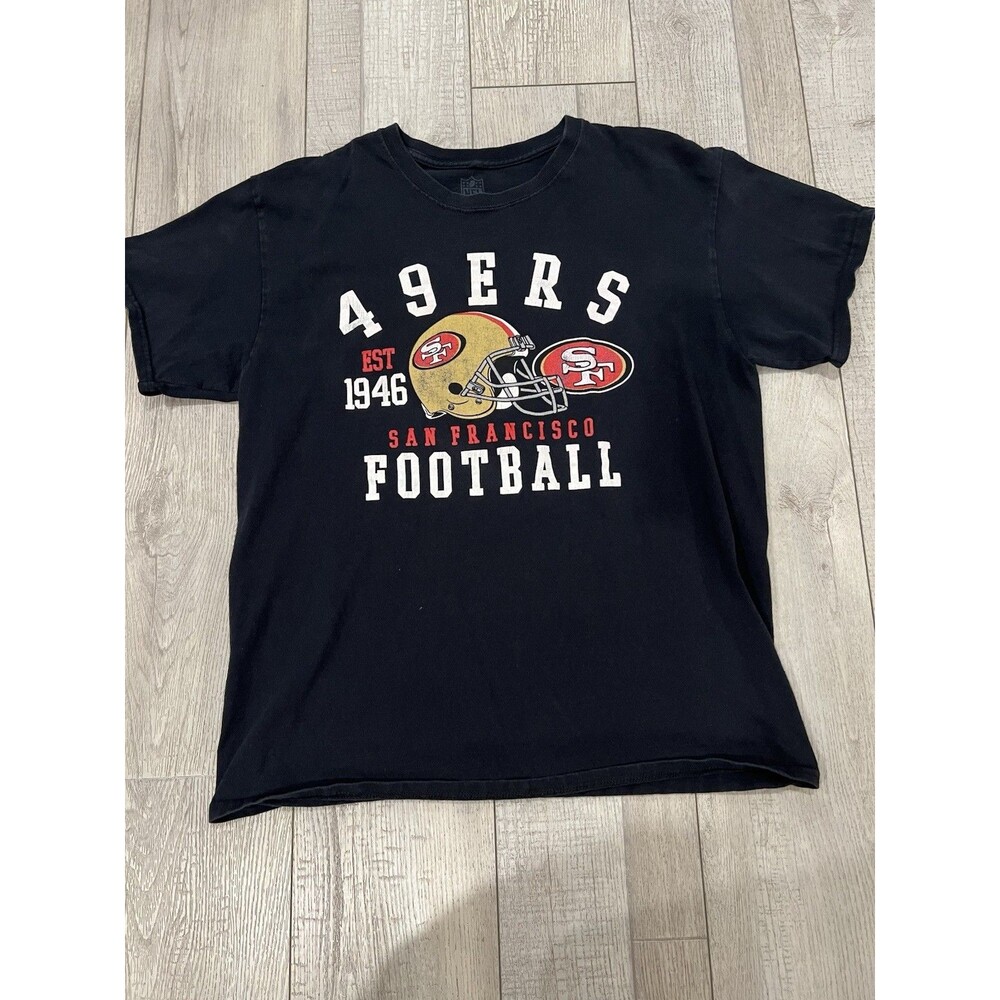 Rare Official San Francisco 49ers Shirt Black Adult Size Large NFL Team Apparel